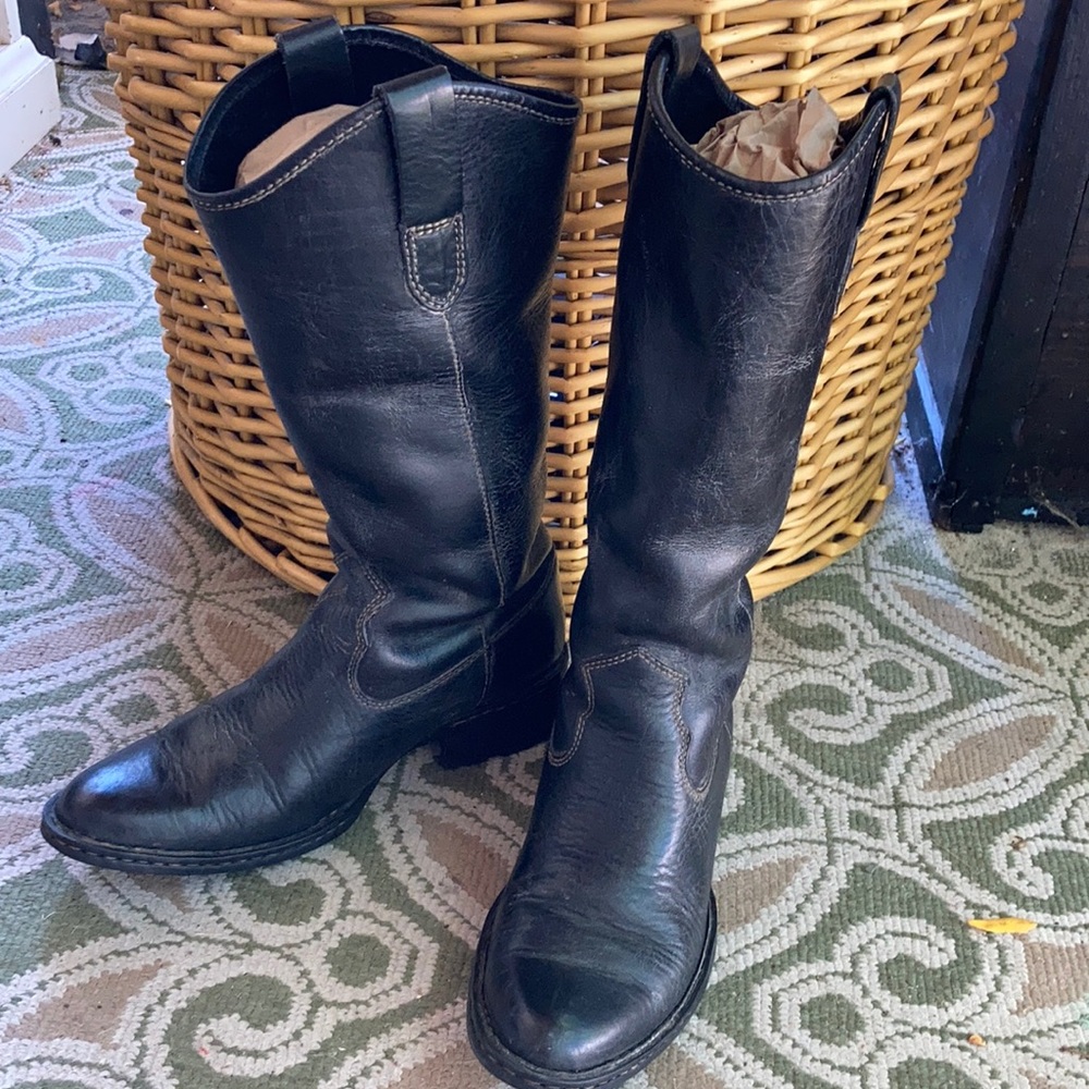 Born Fall Riding Boots Black Leather Tall Calf